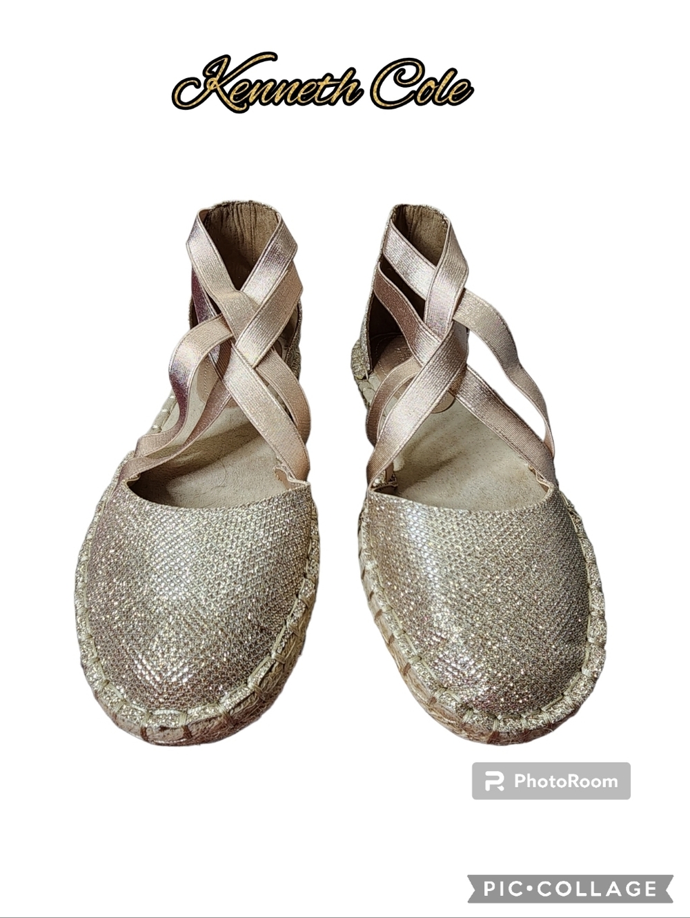 Kenneth Cole Reaction 'How to Dance' flats copper rose gold espadrilles Sz 8
